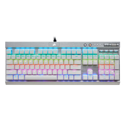 

USCORSAIR K70 RGB SE RGB Backlight White PBT Key Cap CherryMX Silver Shaft Mechanical Keyboard