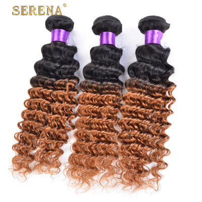 

Malaysian Remy deep Curly Hair 3 Tone Ombre 1b30 Hair Bundles No Tangle 100 Human Hair Weave 8-30 inches No Shed
