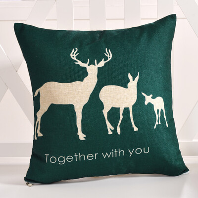 

Linen pillow cartoon office chair sofa backrest cushion cover linen car pillow set