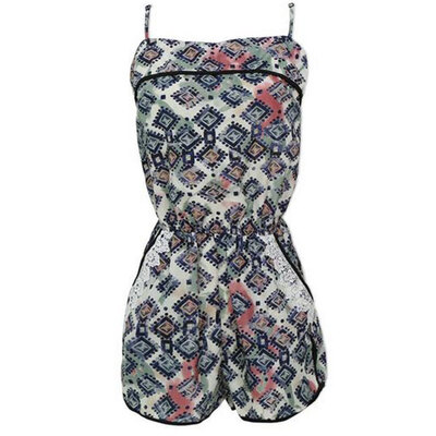 

Lovaru ™Женщины Комбинезон летний Комбинезон Короткое Backless печати Rompers комбинезон женский костюм для подвижных игр Bodysuit Сексуальные Костюмы с карманами