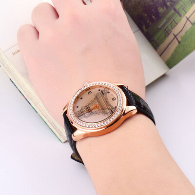 

New Fashion Women Ladies Girls Crystal Eiffel Tower Quartz Wrist Watch