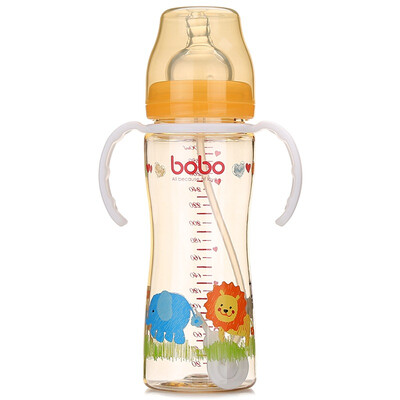 

music baby (bobo) PPSU wide caliber bottle suction tube with handle (300ml orange