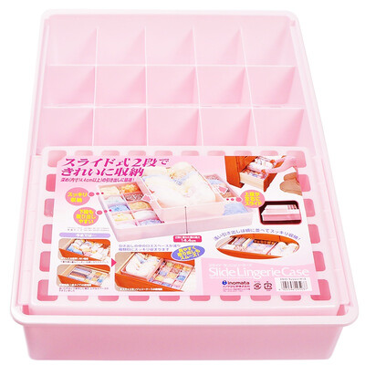

INOMATA imported bra underwear storage box pink