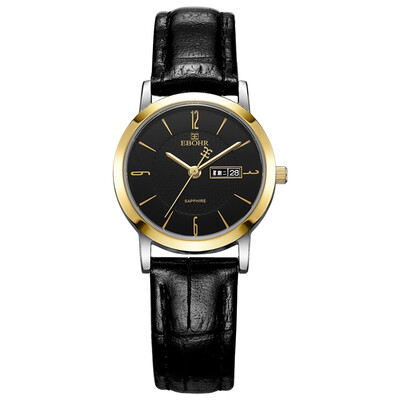 

According to wave EBOHR watch Tianyi series black surface belt quartz couple table female table 10450741