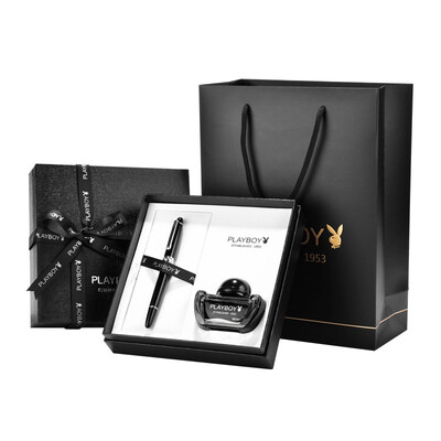 

Playboy PLAYBOY Prelude pure black&white clip pen ink pen ink gift set-P1007