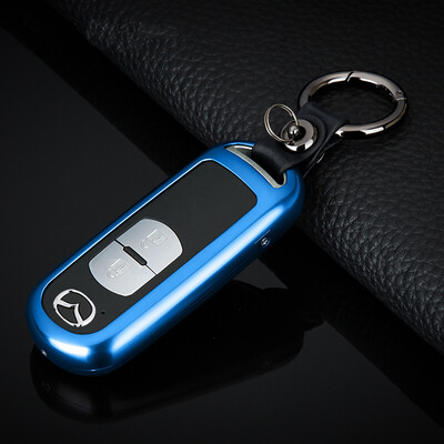 

Dijialun Mazda car key bag buckle Artzma 3 Axela Angkor CZ-5 cx4 special key set aluminum alloy protection key shell leather rose gold