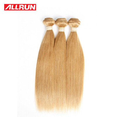 

Special Offer Allrun Piano Brazilian Hair Straight P4/27 Color 16 Inch 100g Double Weft 100% Human Hair Bundles