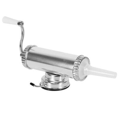 

Homemade Sausage Meat Stuffer With Suction Cup Base and 3 Sausage Filling Nozzles Aluminum Manual Sausage Maker