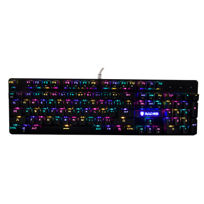 

-Benz (Sades) Фильмы металл RGB излучение света Feng Jing домашней игра машина клавиатура Периферийных устройства Wrangler Курица Je выживание (черный черный вал RGB)
