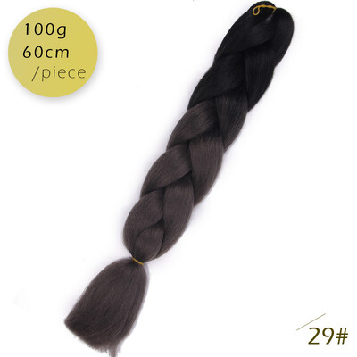 

AISI HAIR 100gpcs 24inch Kanekalon Jumbo Braids Hair Ombre Two Tone Colored Synthetic Hair for Dolls Crochet Hair