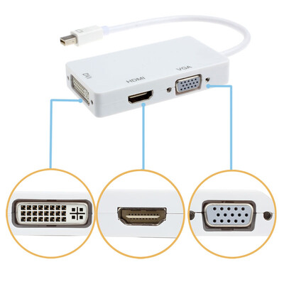 

SHENSEE® порт DisplayPort Thunderbolt к DVI и VGA и HDMI адаптер 3 в 1 для MacBook имак