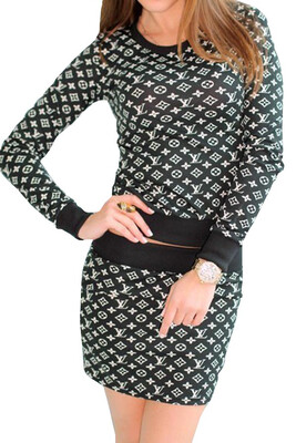 

Lovaru ™2015 hot sale summer style new fashion women's casual clothing print blouse and skirt slim