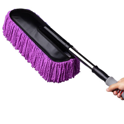 

CarSetCity Thicken Car Dice Car Wash Mop Car Wipe Dedusting Dice Car Wash Brush Car Wash Tool Auto Accessories Retractable Purple
