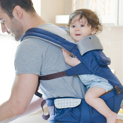 

Aibo suitable baby strap waist stool back baby with baby multi-function seat hold baby stool Oxford upgraded deep sea blue