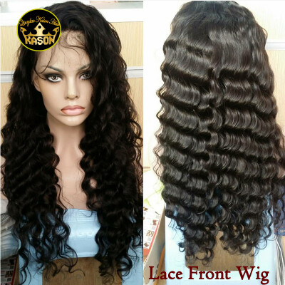 

Kason Peruvian Deep Wave Hair Lace Front Wig Raw Natural Unprocessed Human Deep Wave Human Hair Wig No Tangle No Shedding