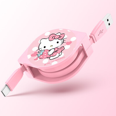 

Hello Kitty type-c data line cartoon retractable phone charging cable for Samsung S8 / Huawei P10 / Mate9 / Glory V8 / music / millet strawberry Hello Kitty