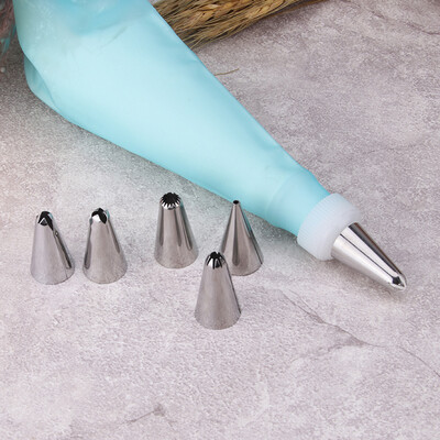 

Baijie Baking Tools Decorating Mouth Bib Pouch Set Decorating Mouth Silicone Picking Bag 6 Pack + Silicone Decorating Bag
