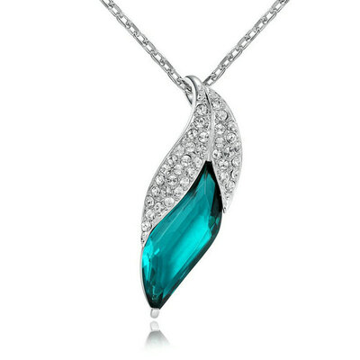 

Yoursfs® 18K White Gold Plated Use Green Clear Австрийский кристалл Pandent Statement Necklace