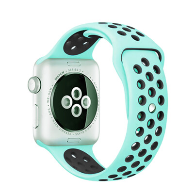 

Two-Colored Silica Gel Lightweight Watch Band Sport Breathable Watch Strap For Apple Watch 432