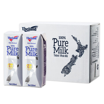 牛奶湾牛奶大数据：纽仕兰牧场全脂纯牛奶250毫升