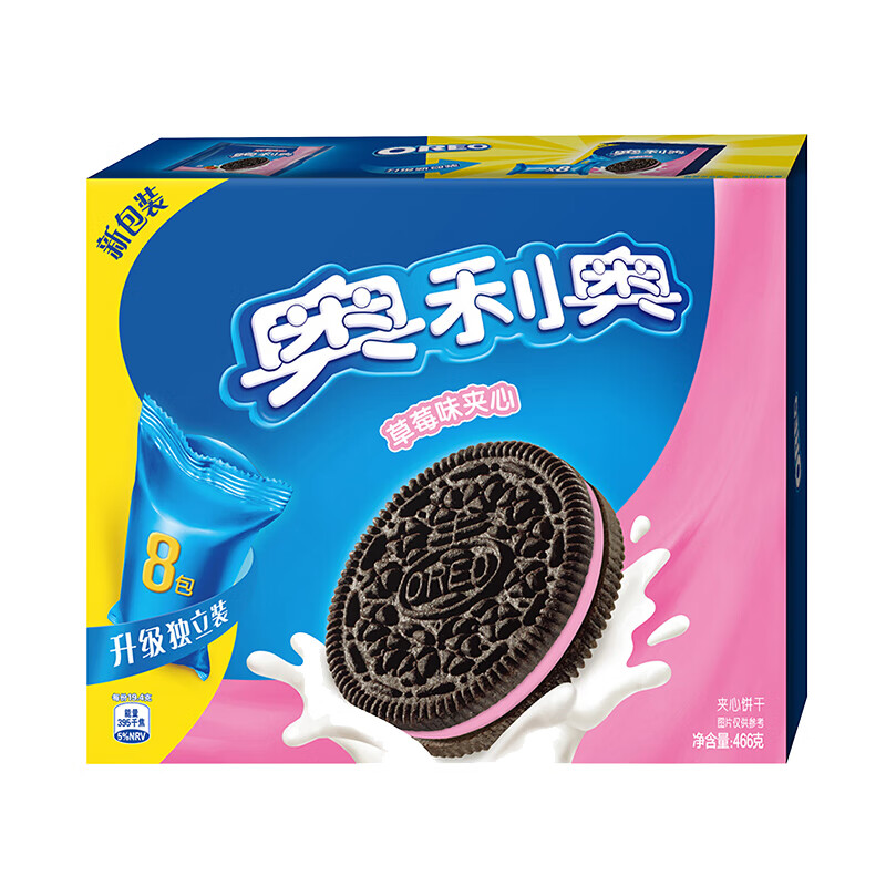 奥利奥草莓味夹心饼干家庭装466g