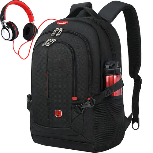 京东超市SWISSGEAR 双肩包【破冰行动】同款背包男14.6英寸/15.6英寸笔记本电脑包学生书包SA-9393III黑色