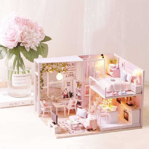 ins网红同款手工DIY小屋恬静生活小房子模型玩具拼装木质DIY小屋创意礼品女生 恬静生活（约76%的人选择）