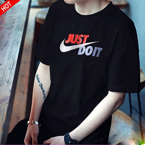 NIKE耐克男装上衣 2019夏季新品跑步健身训练运动服全棉舒适透气时尚休闲短袖T恤AR5007 AR5007-010/全棉 JUST DO IT 2XL