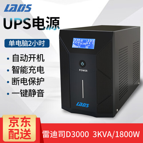 雷迪司（LADIS）D3000后备式UPS不间断电源3000VA单机2小时12电脑自动关机1800W