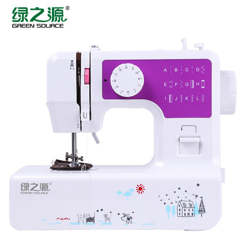 绿之源  家用电动多功能缝纫机Z-2052（紫色）迷你小型台式吃厚脚踏式裁缝机可锁边