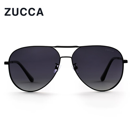 日本祖卡（zucca）太阳镜男女通用经典偏光蛤蟆镜 时尚潮流开车驾驶墨镜眼镜礼盒装 7062 哑黑渐灰 均码