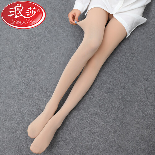 京东超市浪莎丝袜女 120D性感天鹅绒春秋连裤袜防勾丝加档连裤女袜子 1条肤色均码