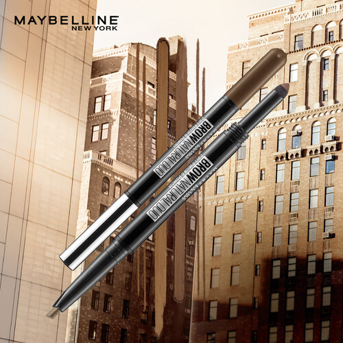 美宝莲（MAYBELLINE）双头三角眉笔-棕色 （彩妆 防水防汗防晕染 不易脱色 眉粉）