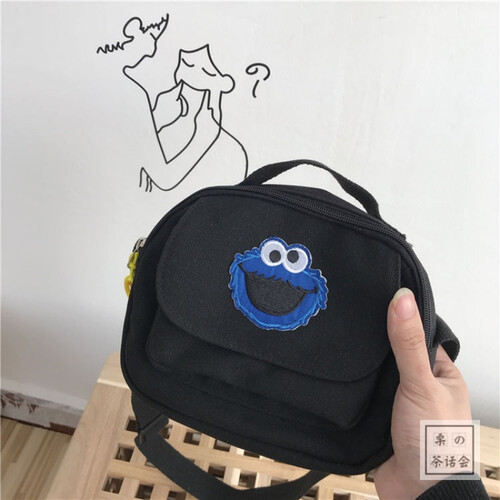 韩版ins芝街单肩包包女新款复古学生百搭斜挎包网红小黑包 黑色