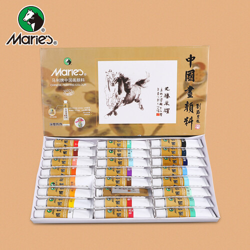马利（Marie's）国画颜料 24色/12ml中国画颜料套装 1304