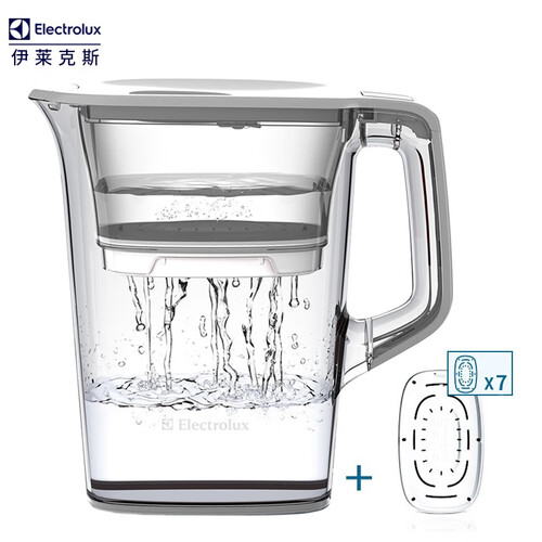 伊莱克斯（Electrolux） 滤水壶净水壶家用净水器 欧洲净化水杯 高密度过滤芯 大白一壶(无芯)七芯