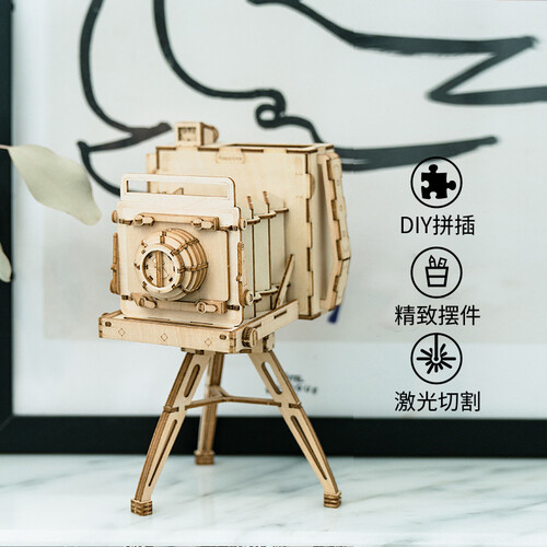 京东超市若来创意礼品DIY手工拼装木质拼图办公室创意摆件求婚布置开业礼品奖品 TG403影途（相机）