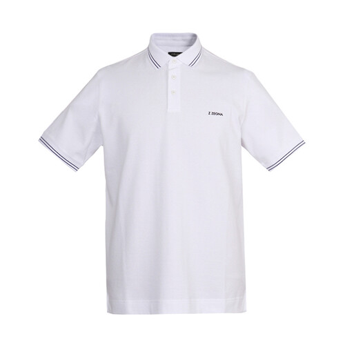Z ZEGNA 杰尼亚 奢侈品 19春夏新款 男士白色棉质短袖POLO衫 VS370 ZZ600 N00 S码