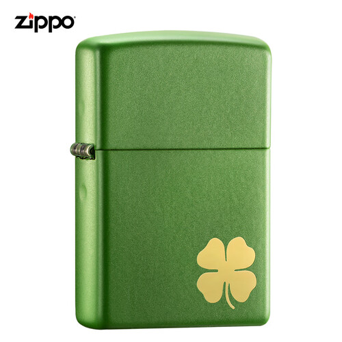 之宝(Zippo)打火机 四叶草 青苔哑漆 镭射21032 煤油防风火机