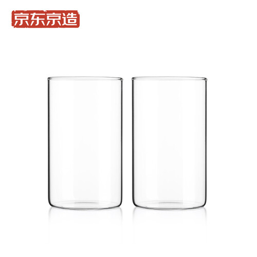 京东京造 玻璃杯 高硼硅耐热水杯果汁杯茶杯  2只装