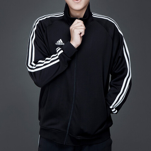 阿迪达斯adidas男装2019秋季新款休闲时尚舒适防风夹克连帽外套运动服 TR30J-BW黑白夹克 XL
