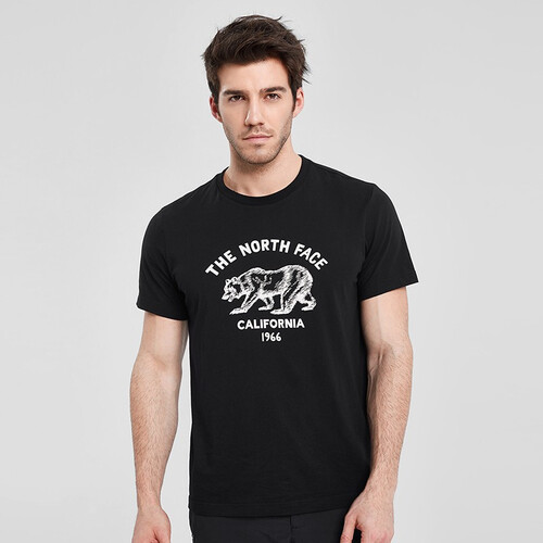 【经典款】TheNorthFace北面春夏新品T恤舒适透气户外男|3L8J LQ6/黑色/米白色 L