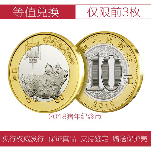 晗樊藏品 中国金币 2019年猪年生肖贺岁纪念币 第二轮十二生肖普通流通纪念币 10元面值猪年纪念币 单枚送小圆盒