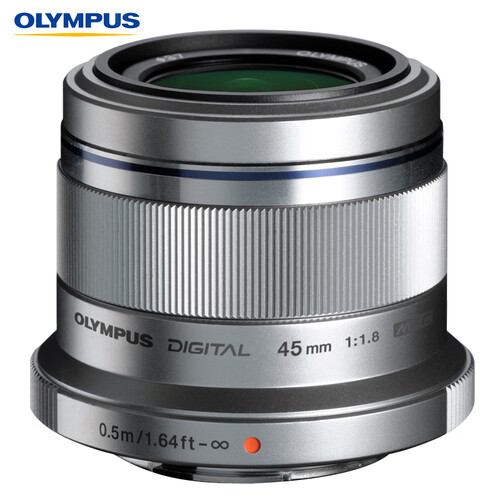 奥林巴斯（OLYMPUS） M.ZUIKO DIGITAL 45mm f/1.8 标准定焦镜头 背景虚化 安静快速自动对焦 银色