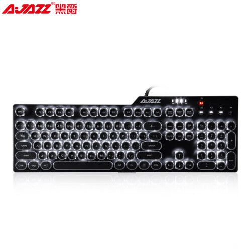 黑爵（AJAZZ）刺客Ⅱ合金机械键盘AK35i朋克键帽黑色黑轴 游戏 背光 办公 电脑 笔记本 吃鸡键盘