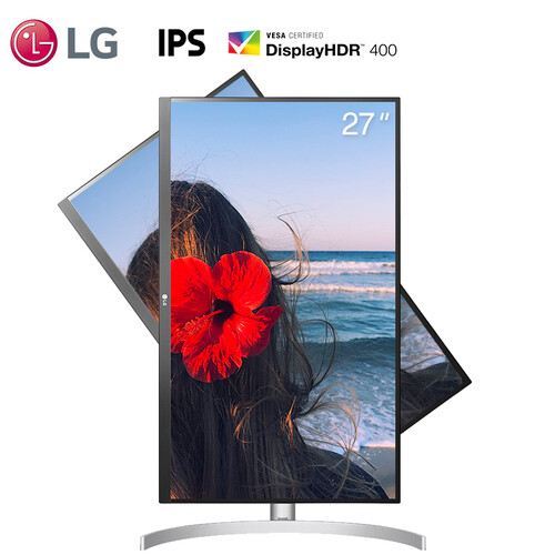 LG 27英寸 4K超高清 HDR400 sRGB 99% Type-C 三面微边框 旋转升降 IPS硬屏 内置音箱  显示器（27UL850)