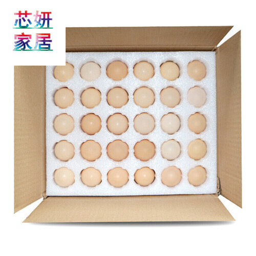 珍珠棉鸡蛋托20//40/50/100枚装防震泡沫快递包装盒箱草土鸡蛋礼品盒装鸡蛋的包装盒子 50枚中号蛋托+纸箱
