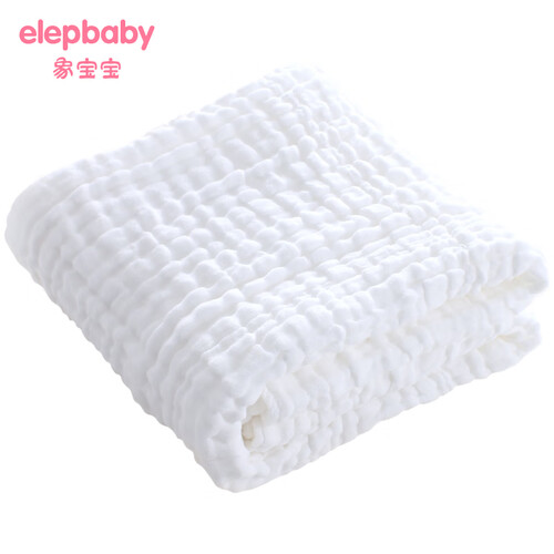 京东超市象宝宝（elepbaby）婴儿浴巾 全棉水洗纱布儿童浴巾6层加大110X90CM 一条装