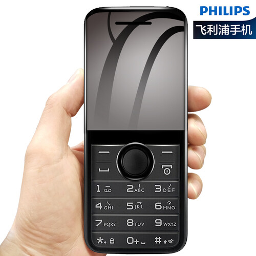 飞利浦（PHILIPS） E106 石墨黑 环保材质 防尘 直板按键 移动联通 双卡双待 老人手机 学生备用老年功能手机