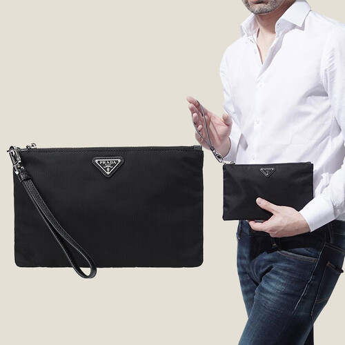 海囤全球PRADA/普拉达 男包手拿包防水尼龙拉链手包 奢侈品 小号2NH004 064 F0002